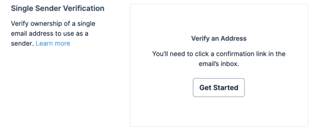 sendgrid single sender verification