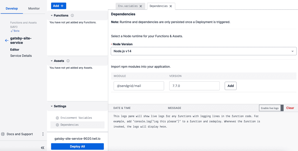 twilio node module