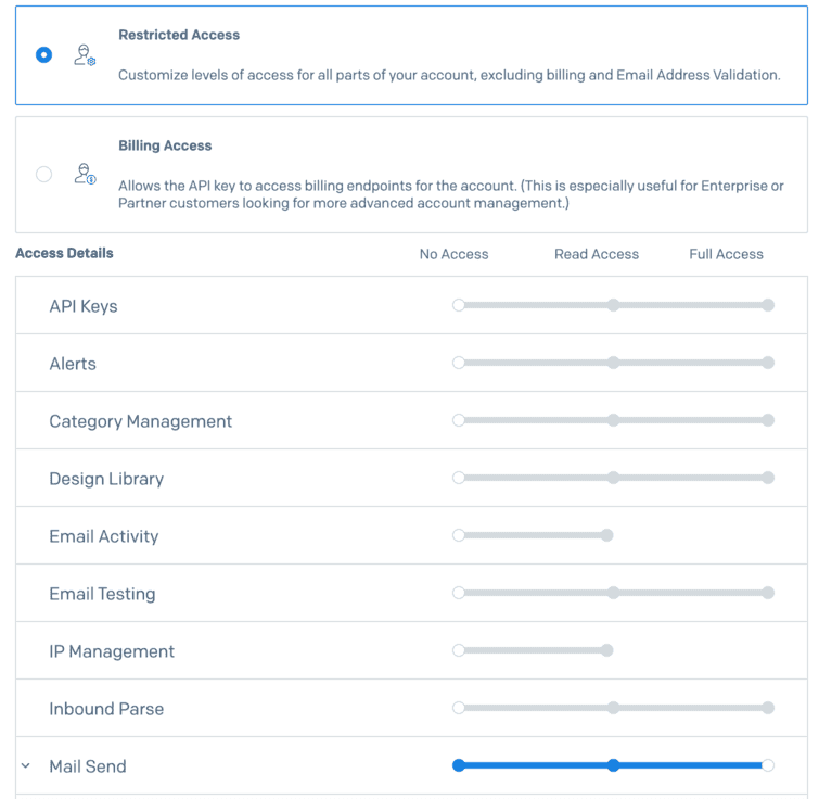 sendgrid access