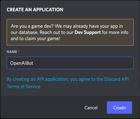 create application